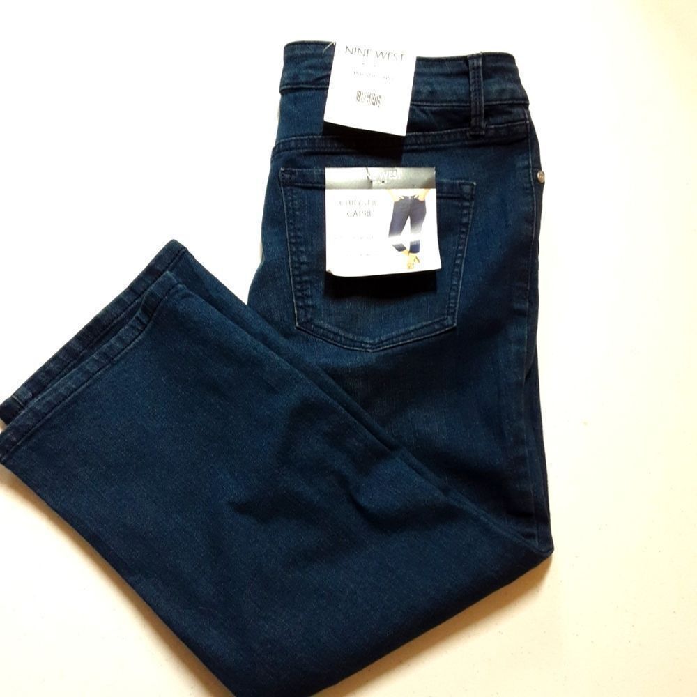Nine West Denim Chrystie Capris Faded Denim sz 6